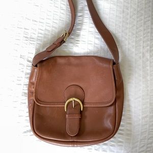 Vintage Coach Camel Leather Shoulder Purse